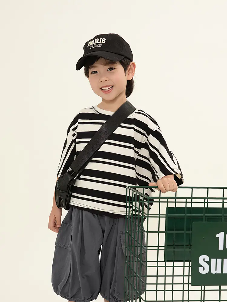 Kids Striped T-Shirt Short Sleeve Boys Summer Wear