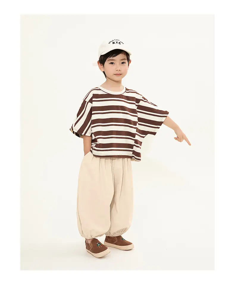 Kids Striped T-Shirt Short Sleeve Boys Summer Wear — feature 11