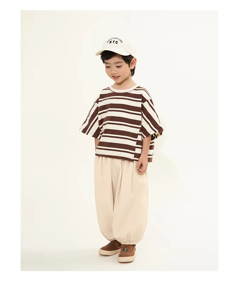 Kids Striped T-Shirt Short Sleeve Boys Summer Wear — feature 12