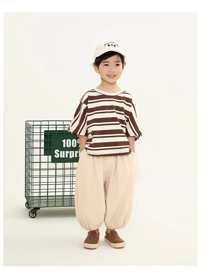 Kids Striped T-Shirt Short Sleeve Boys Summer Wear — feature 13