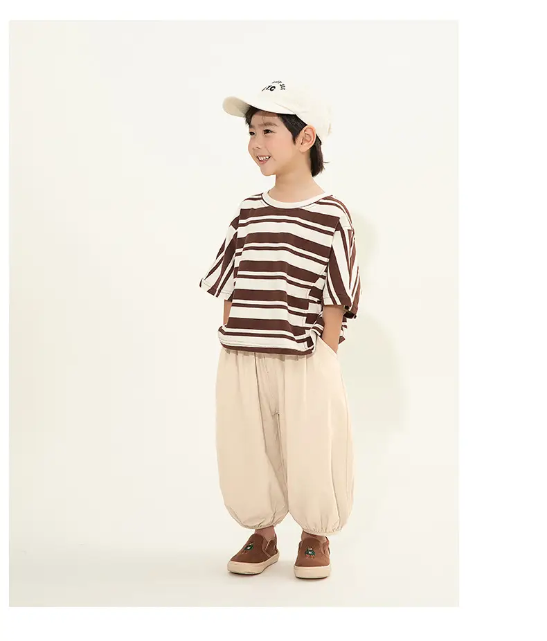 Kids Striped T-Shirt Short Sleeve Boys Summer Wear — feature 14