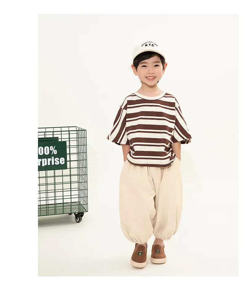Kids Striped T-Shirt Short Sleeve Boys Summer Wear — feature 15