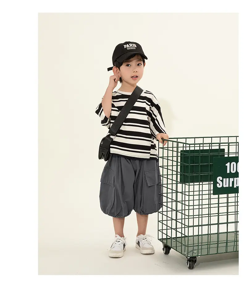 Kids Striped T-Shirt Short Sleeve Boys Summer Wear — feature 21