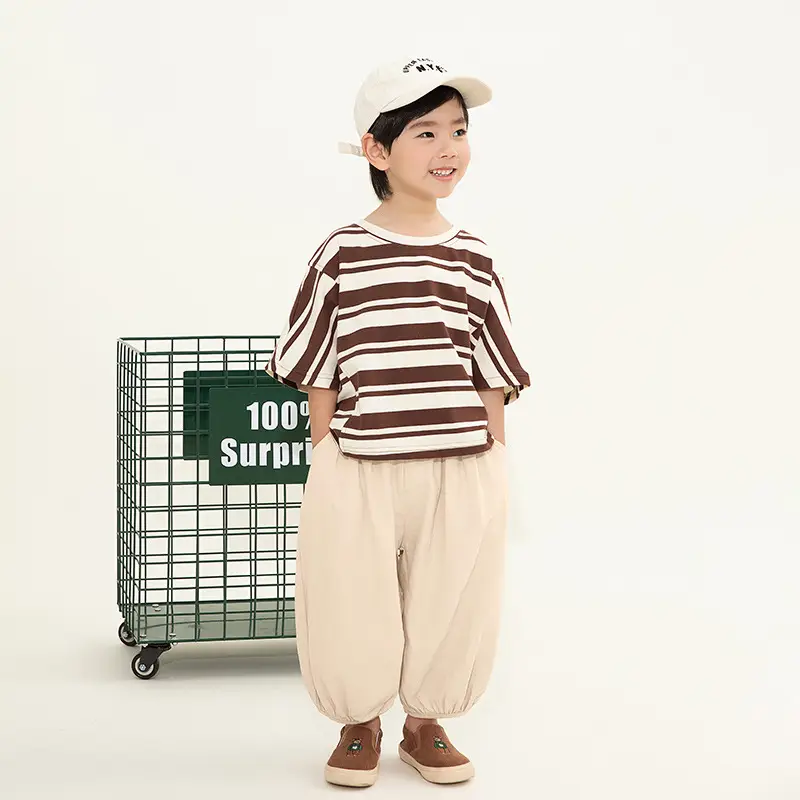 Kids Striped T-Shirt Short Sleeve Boys Summer Wear