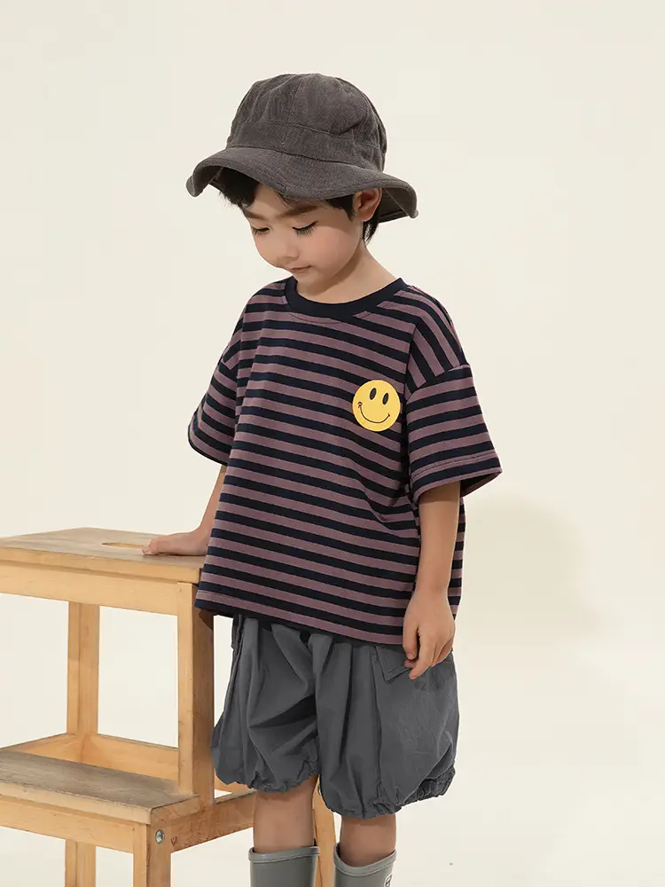 Boys Striped T-Shirt Shorts Set Korean Style Summer - Image 6