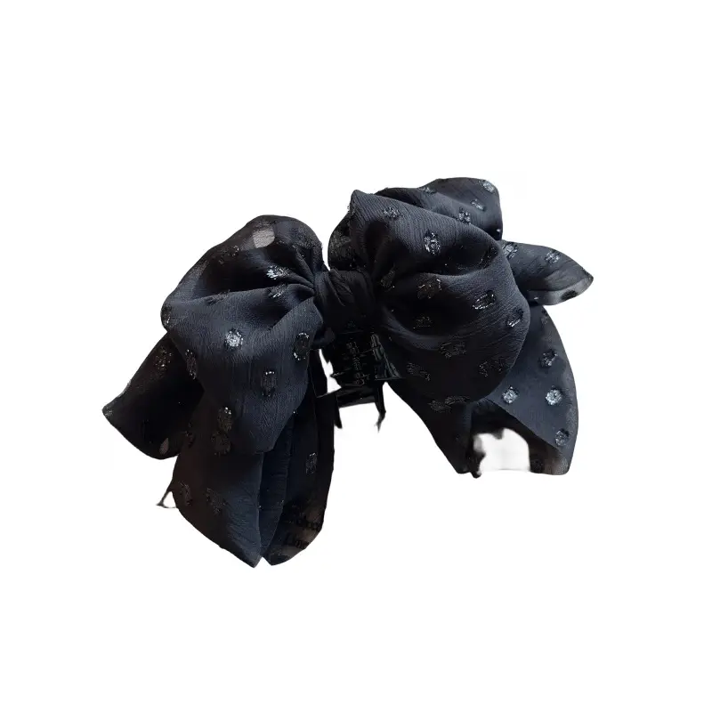Black Star Hairpin with Bow Clip for Women