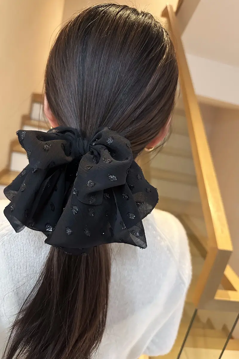 Black Star Hairpin with Bow Clip for Women — feature 4
