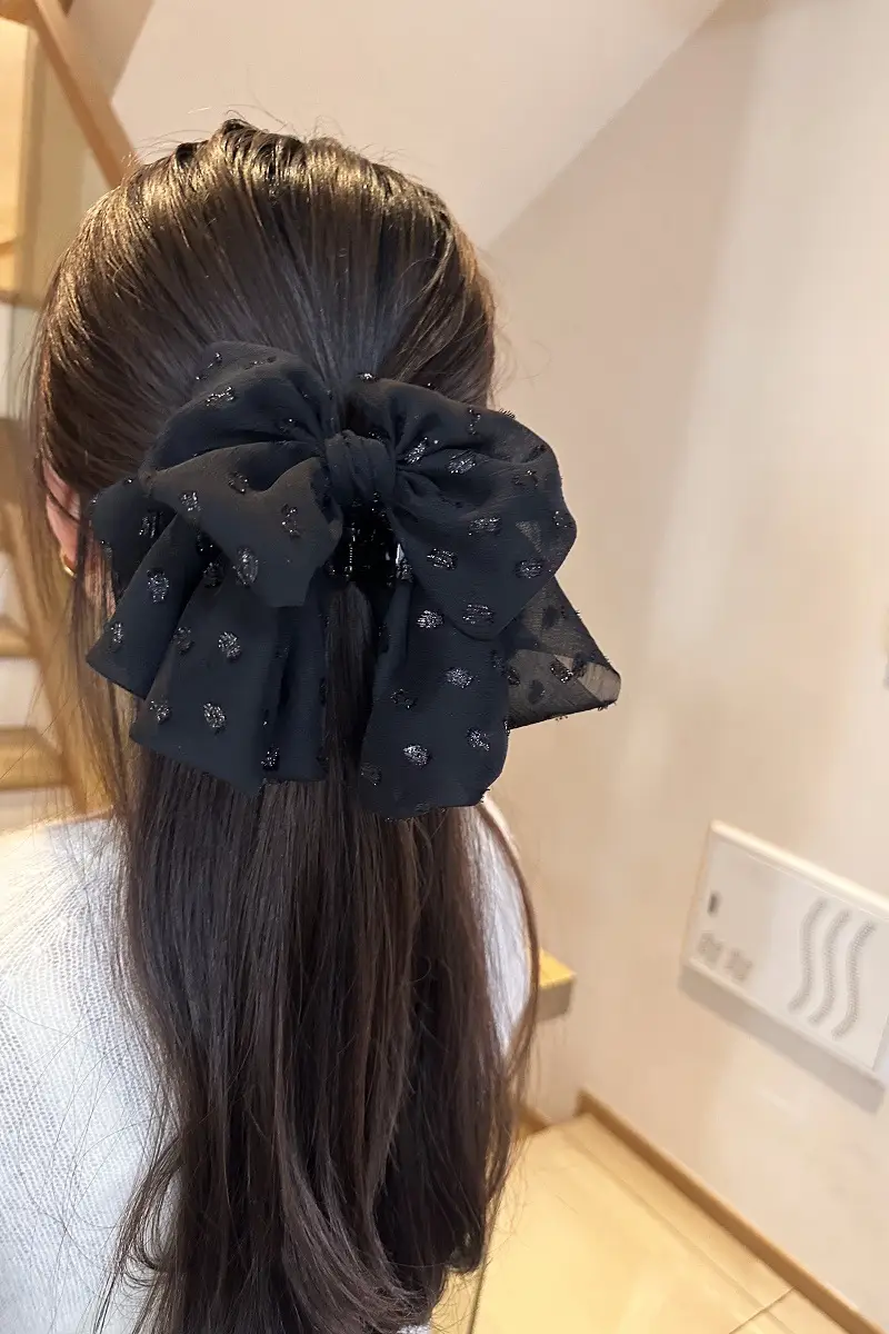 Black Star Hairpin with Bow Clip for Women — feature 5