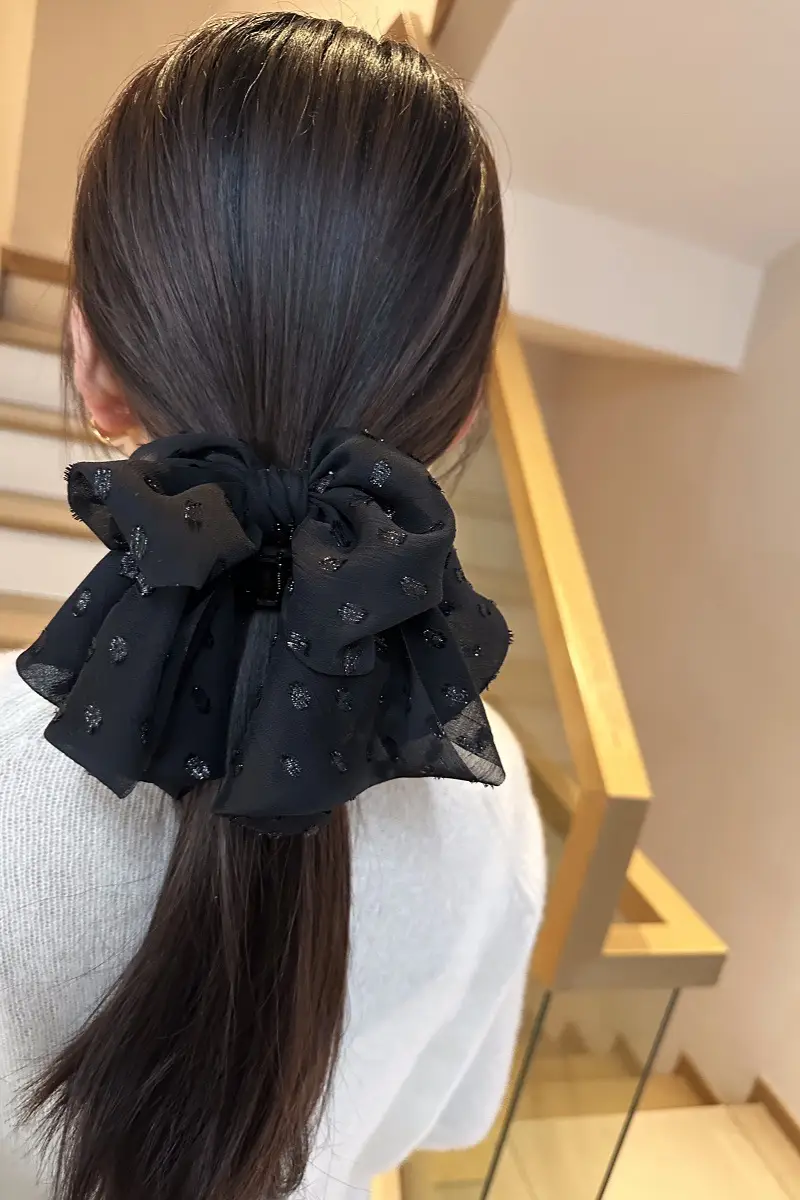 Black Star Hairpin with Bow Clip for Women — feature 6
