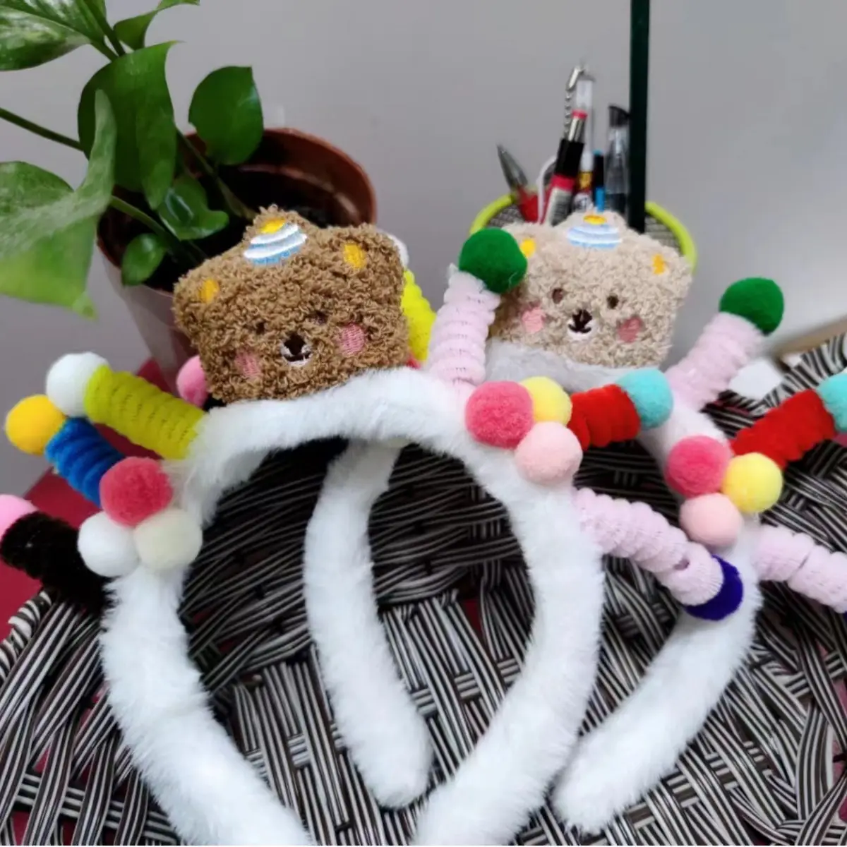 New Year Lion Dance Hat with Colorful Pom Pom - Image 15