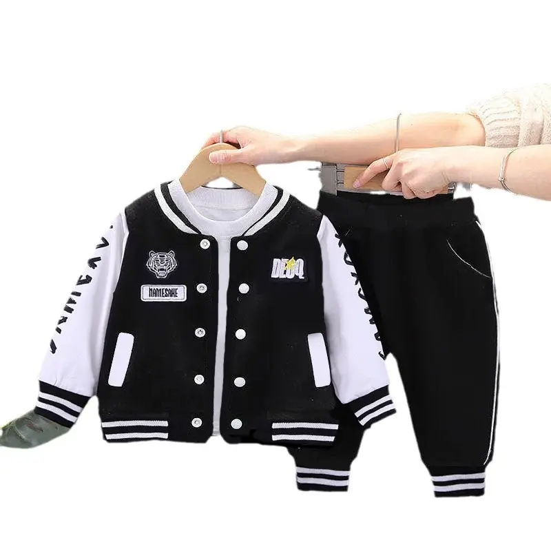 Baby Boy Baseball Jacket Set Beige White 0-5Yrs - Image 14