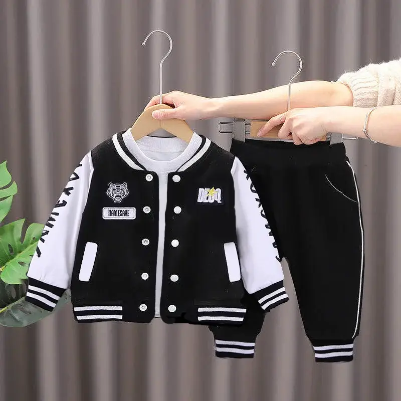 Baby Boy Baseball Jacket Set Beige White 0-5Yrs — feature 12