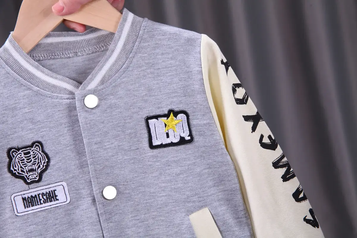 Baby Boy Baseball Jacket Set Beige White 0-5Yrs — feature 23
