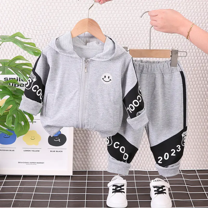 Baby Boy Baseball Jacket Set Beige White 0-5Yrs - Image 7