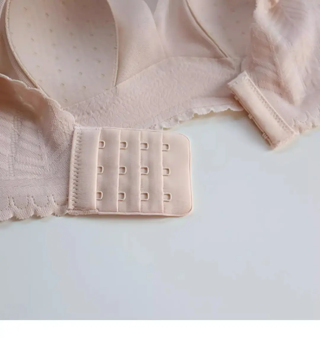 Summer lightweight seamless breathable underwear big chest small comfortable push up breast collection without steel ring lace latex bra — feature 25