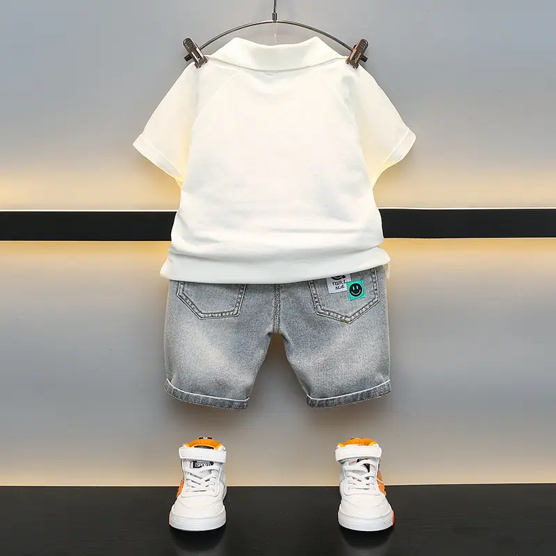 Boys Cotton Polo Shirt White Green 2025 - Image 6