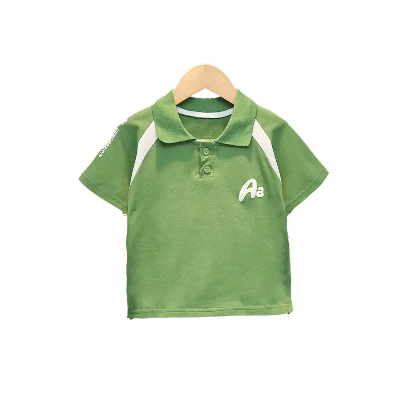 Boys Cotton Polo Shirt White Green 2025 - Image 7