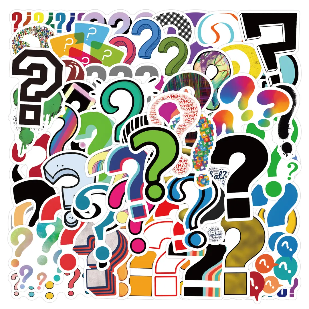 60 Question Mark Graffiti Stickers Decorative Car Laptop Handbook Cross-border Stickers Wholesale — feature 3