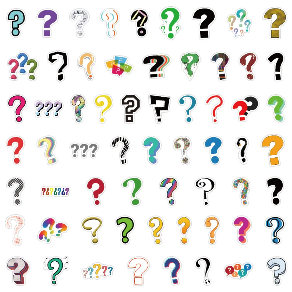 60 Question Mark Graffiti Stickers Decorative Car Laptop Handbook Cross-border Stickers Wholesale — feature 5