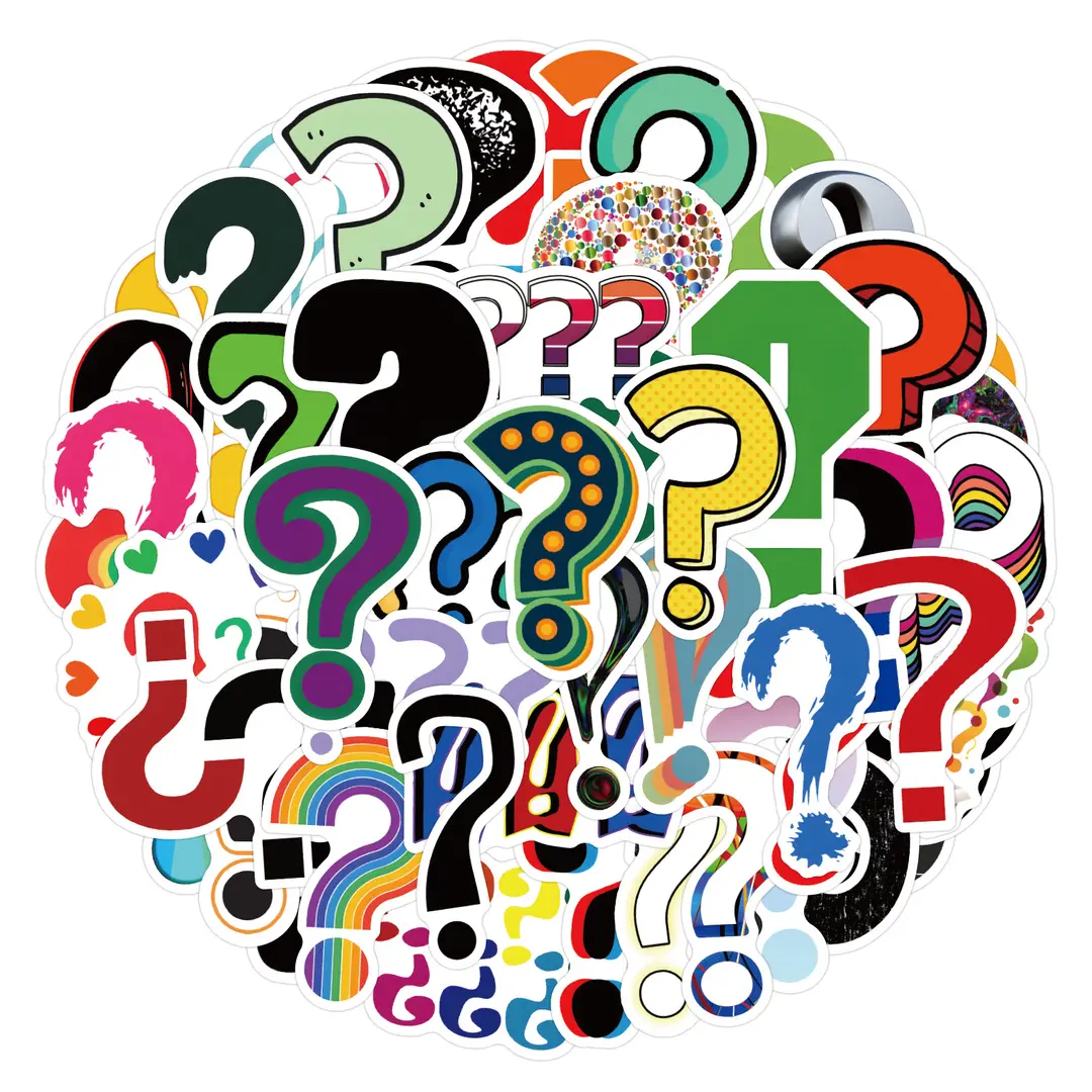 60 Question Mark Graffiti Stickers Decorative Car Laptop Handbook Cross-border Stickers Wholesale — feature 7
