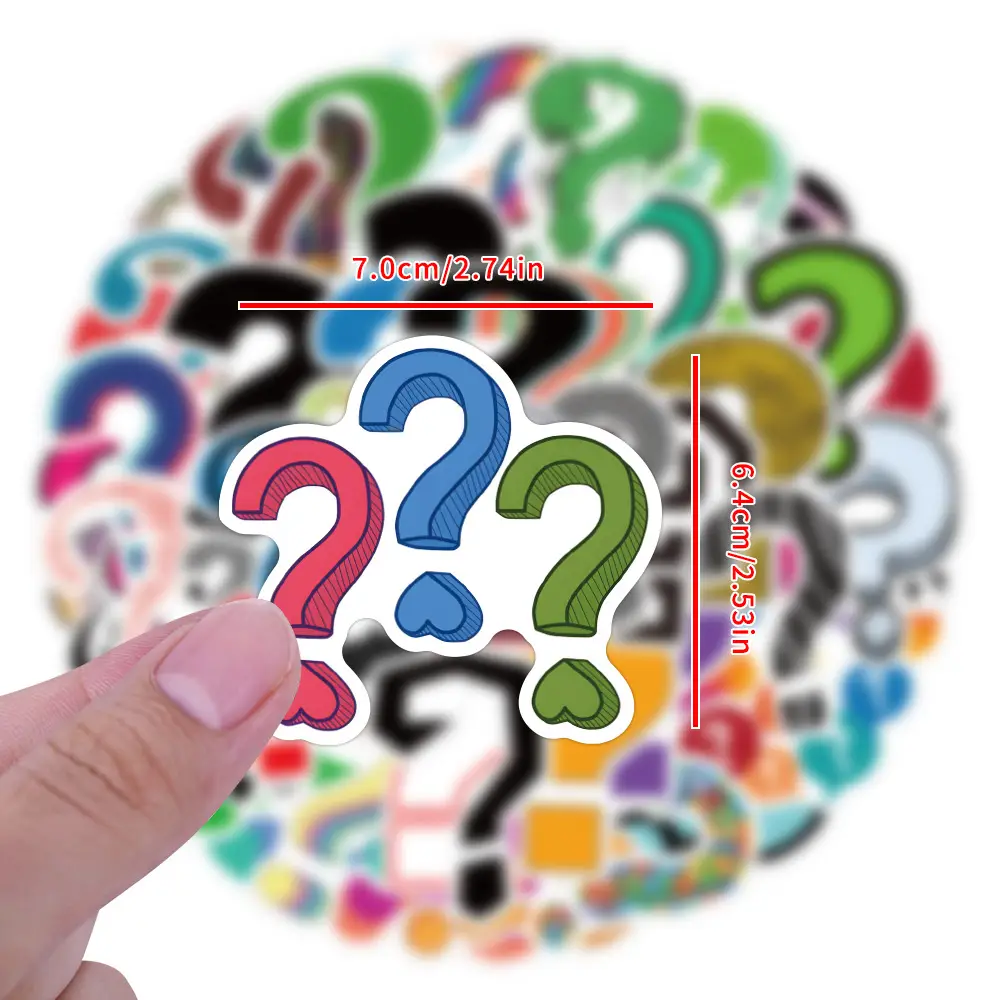 60 Question Mark Graffiti Stickers Decorative Car Laptop Handbook Cross-border Stickers Wholesale — feature 8