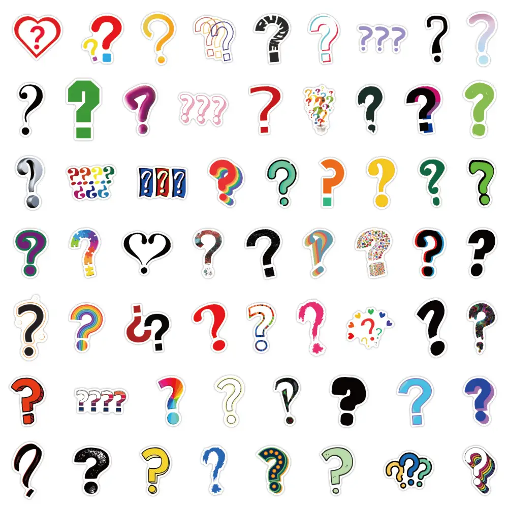 60 Question Mark Graffiti Stickers Decorative Car Laptop Handbook Cross-border Stickers Wholesale - Image 2