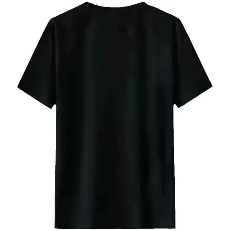 Men Ice Silk T-Shirt Black Green Orange Striped