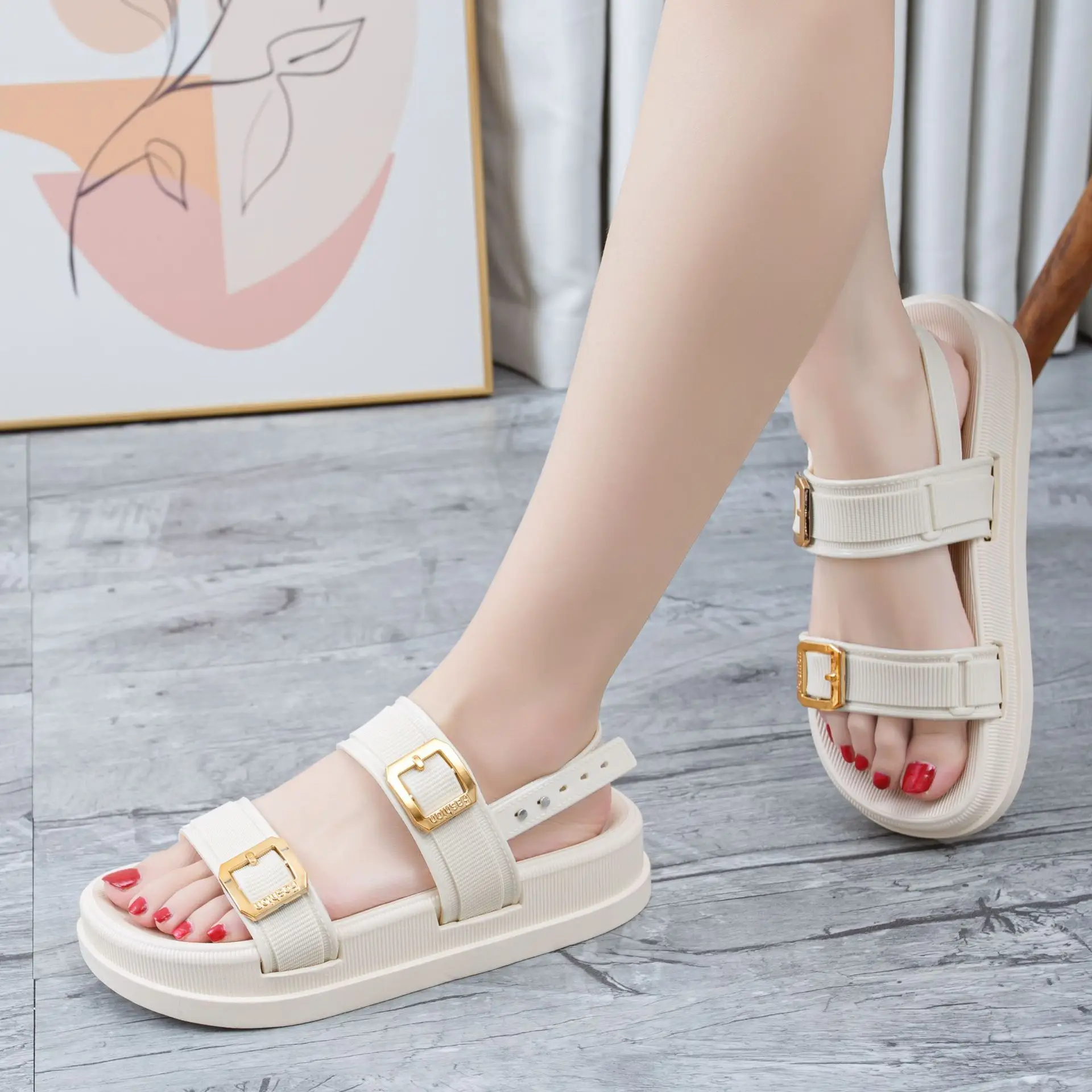 Women Black Buckle Sandals 2025 — feature 6