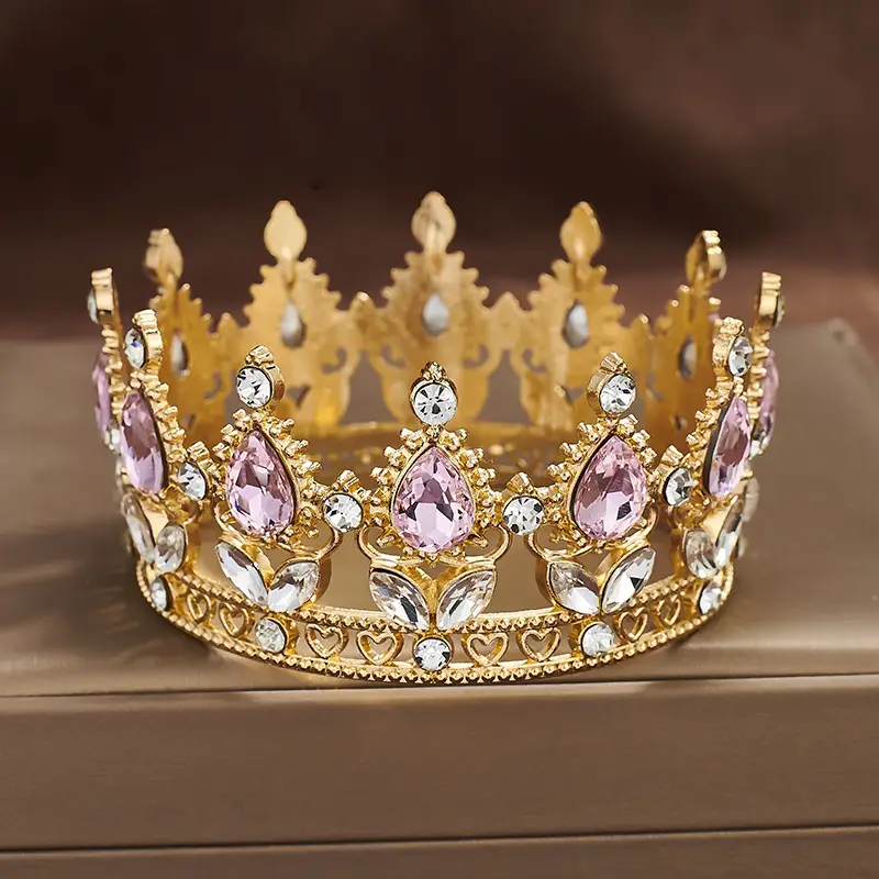 Gold Crown Tiara with Green Emerald & Crystal — feature 11