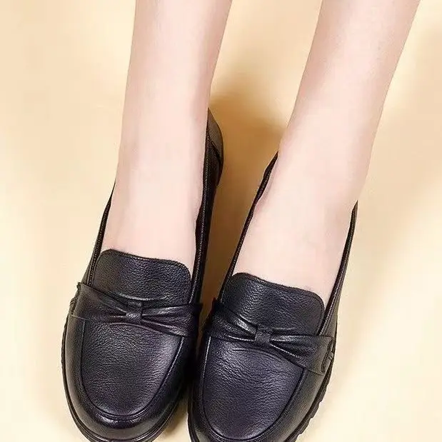 Women's Black Slip-On Loafers with Soft Leather Bottom — feature 6