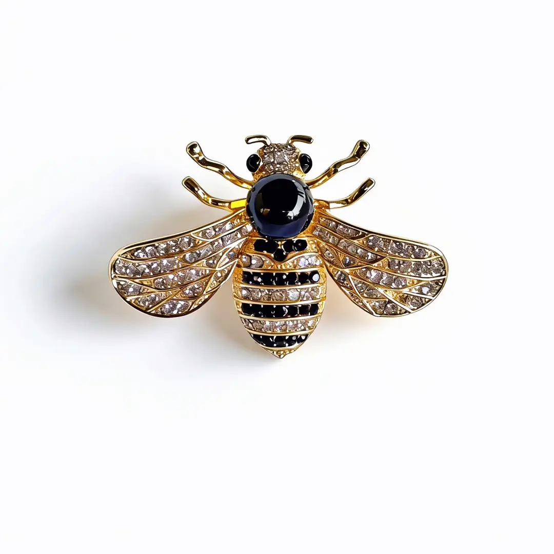 9mm Bee Pendant Brooch with Crystal Details - Image 2