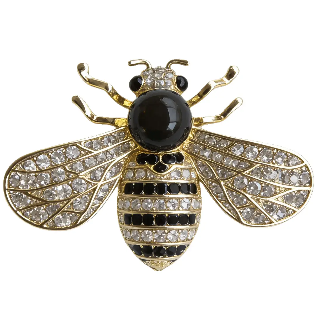 9mm Bee Pendant Brooch with Crystal Details - Image 5