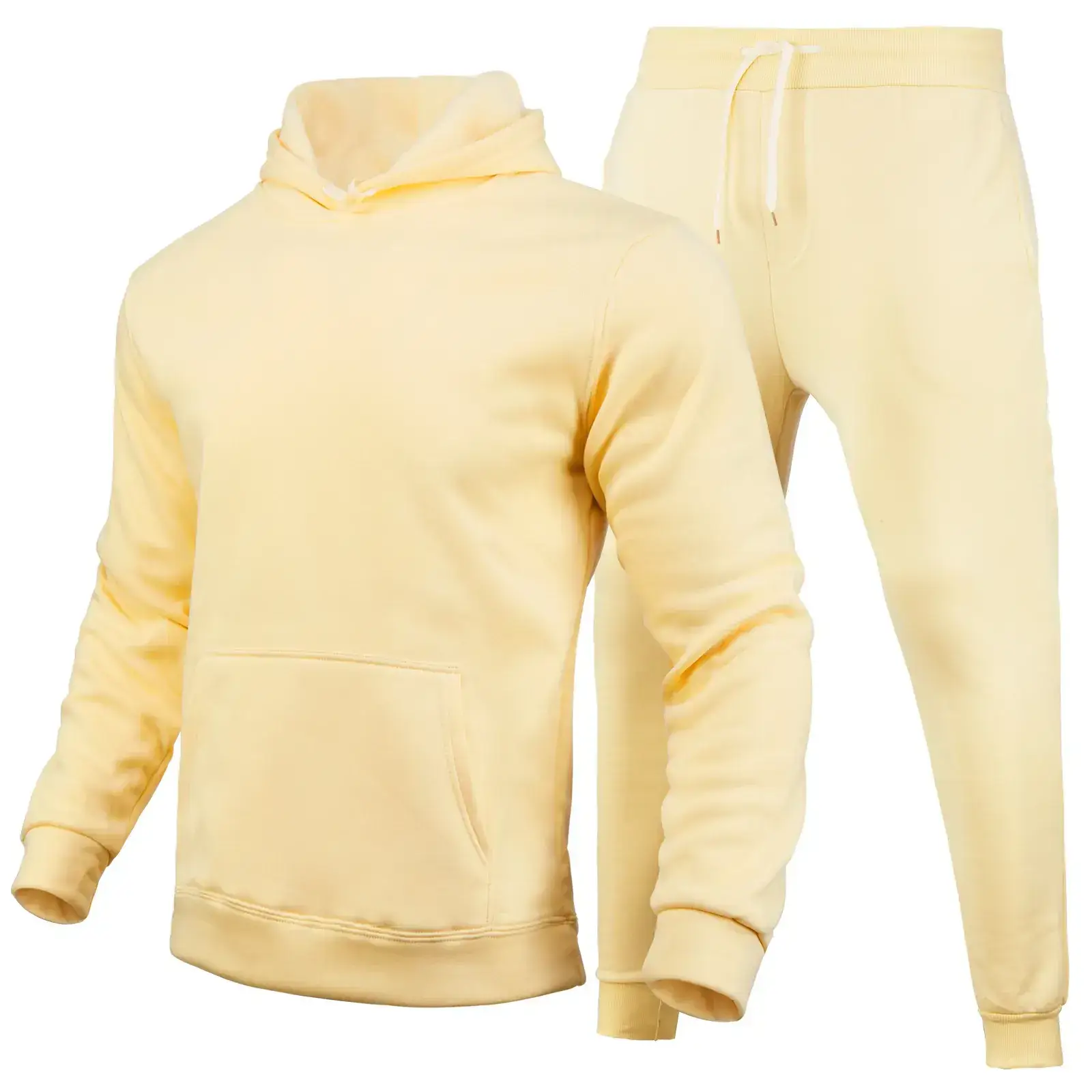 2024 Men's Fleece Hoodie & Pants Set Navy Blue — feature 15