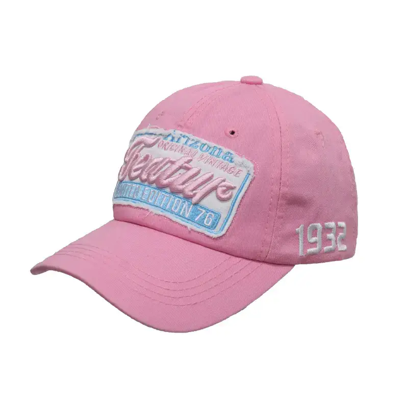 Women Pink Feathered Baseball Cap Sun Hat - Image 10