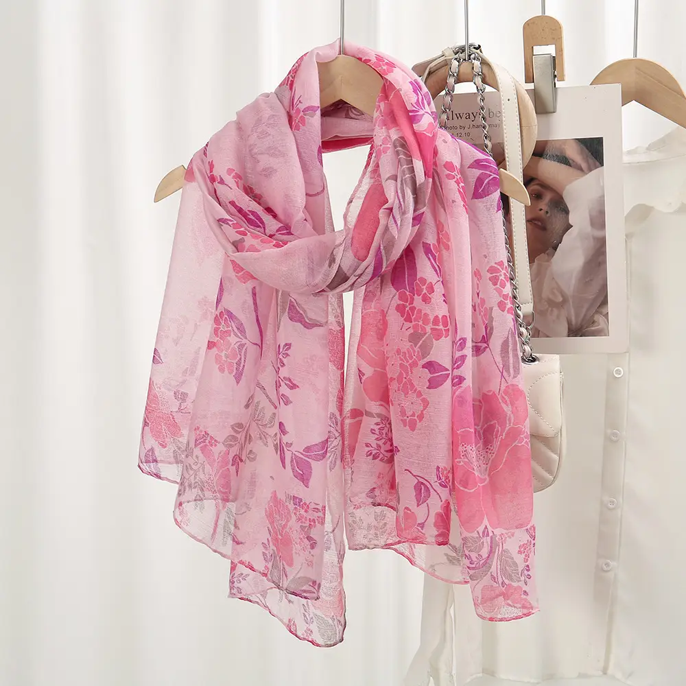 Women Printed Chiffon Scarves Floral 2024 Spring — feature 14