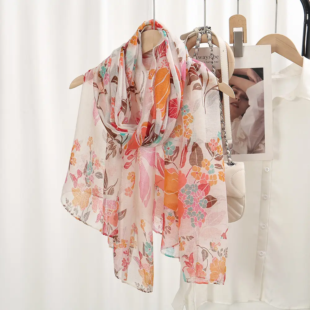 Women Printed Chiffon Scarves Floral 2024 Spring — feature 8
