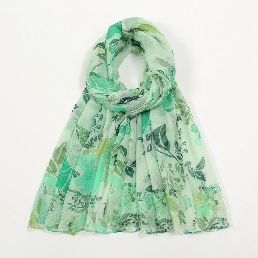 Women Printed Chiffon Scarves Floral 2024 Spring - Image 4