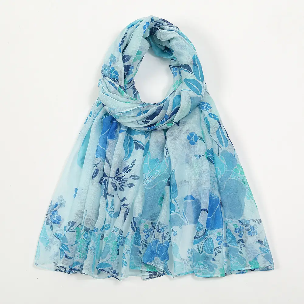 Women Printed Chiffon Scarves Floral 2024 Spring - Image 5