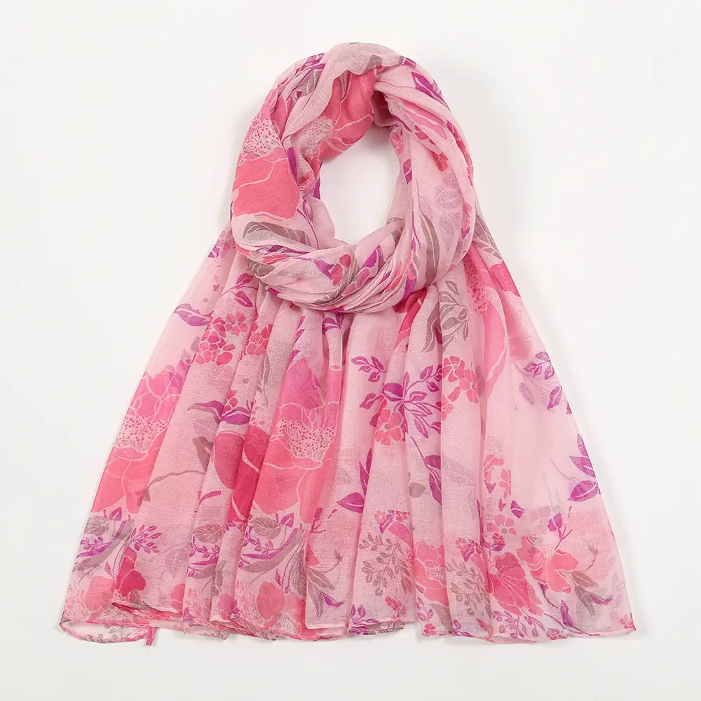 Women Printed Chiffon Scarves Floral 2024 Spring - Image 6