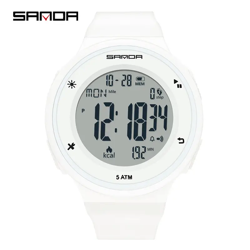 Sanda Black Digital Step Counter Watch for Students Youth - Image 4