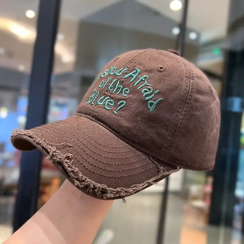 Retro Raw Edge Frayed Baseball Cap for Men Women - Image 4