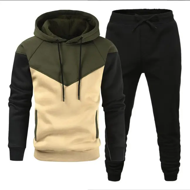 Men Red Blue Navy Hoodie Sweatpants Set Winter Fleece — feature 7