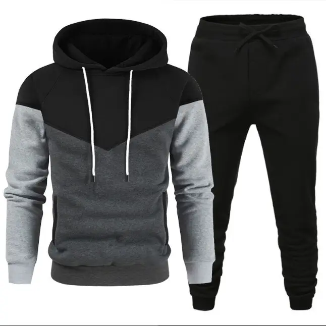 Men Red Blue Navy Hoodie Sweatpants Set Winter Fleece — feature 8