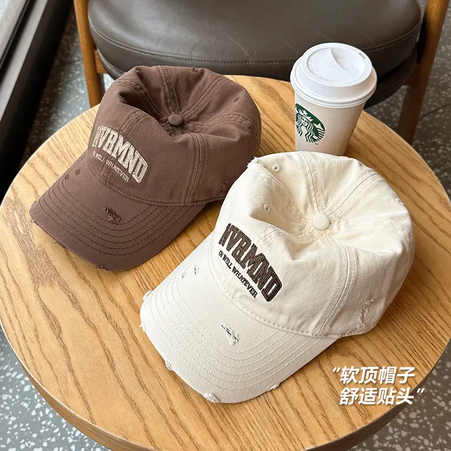 Unisex Frayed Letter Embroidered Baseball Cap - Image 11