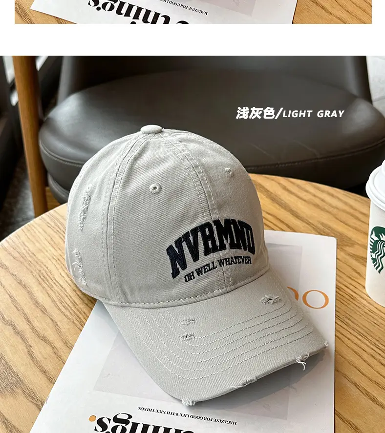 Unisex Frayed Letter Embroidered Baseball Cap — feature 10