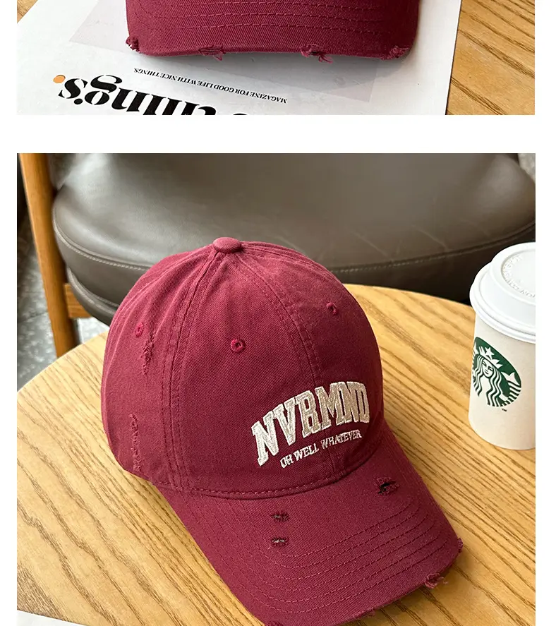 Unisex Frayed Letter Embroidered Baseball Cap — feature 14