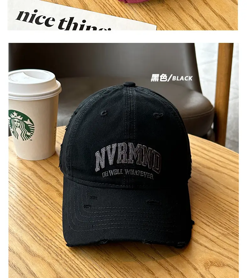 Unisex Frayed Letter Embroidered Baseball Cap — feature 15