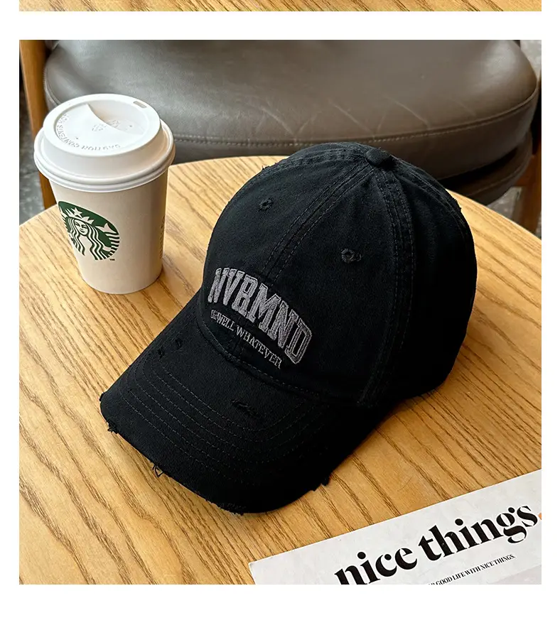 Unisex Frayed Letter Embroidered Baseball Cap — feature 16