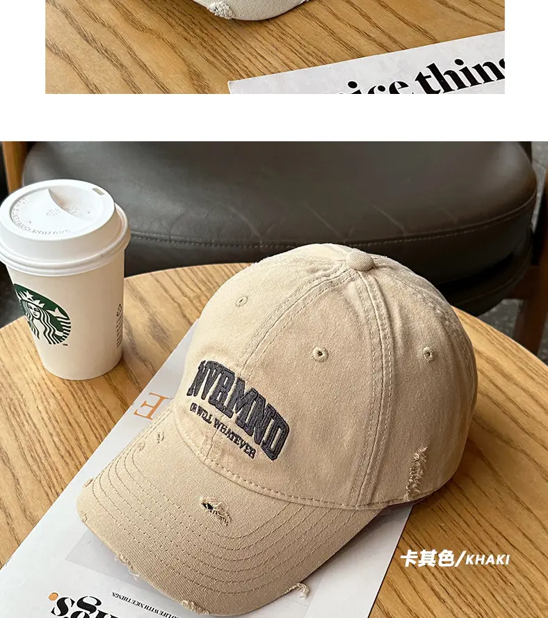 Unisex Frayed Letter Embroidered Baseball Cap — feature 7