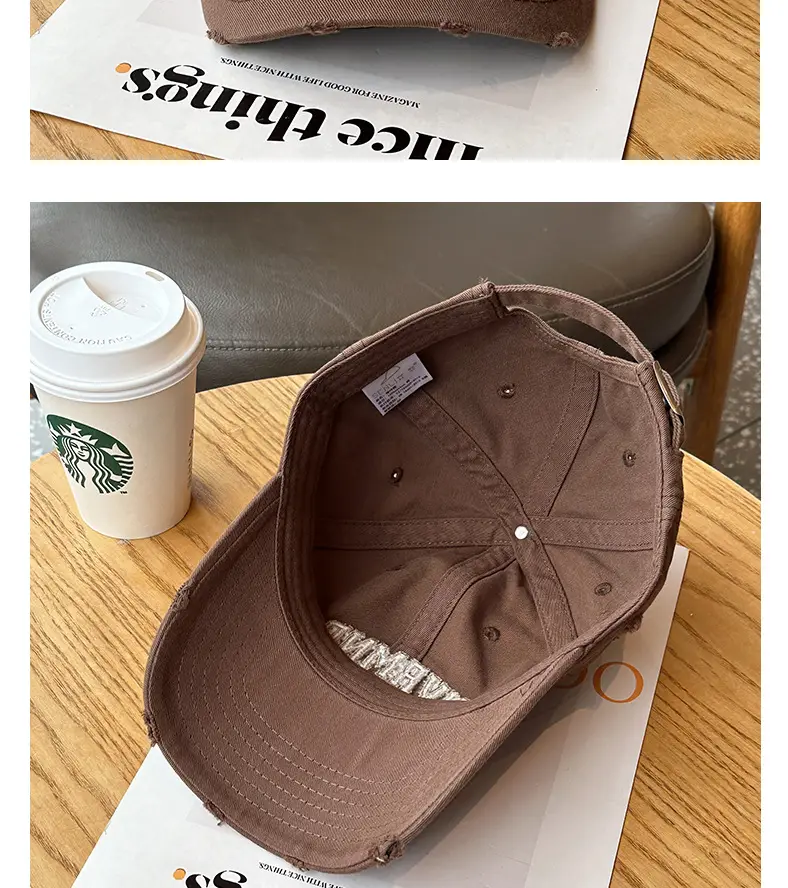 Unisex Frayed Letter Embroidered Baseball Cap — feature 9